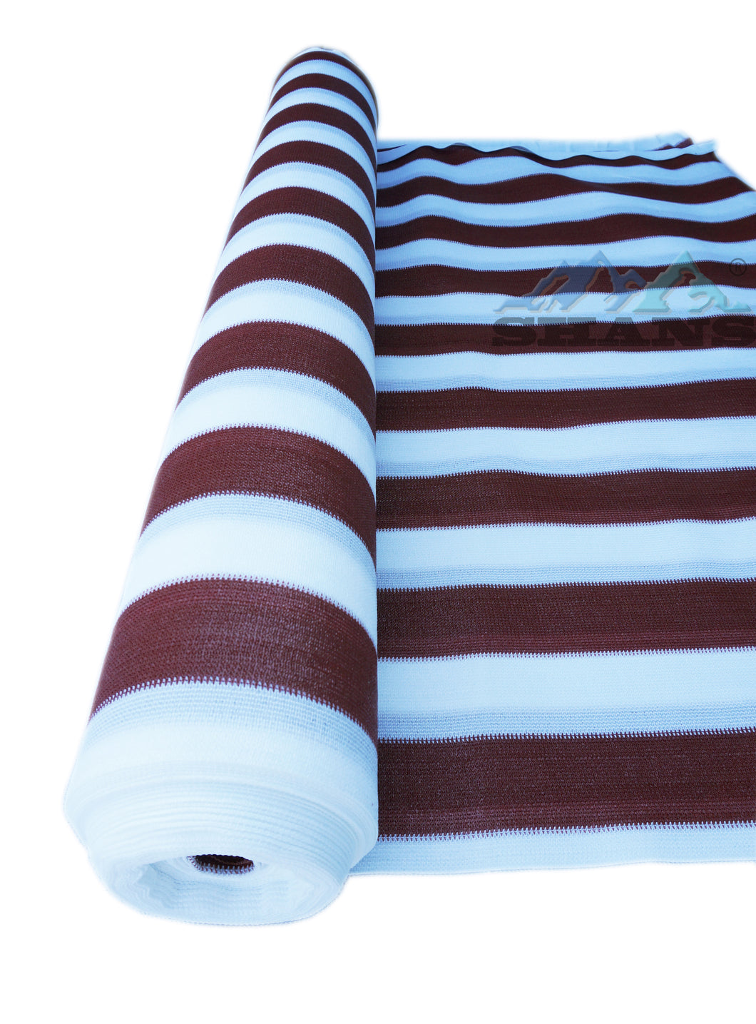 SHANS 遮阳帆面料户外遮阳罩栗色和白色条纹带自由夹塑料索环塑料索环