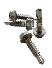 Load image into Gallery viewer, SHANS Greenhouse #8 x 3/4&quot; Self Drilling Screws, (SUS 410) Stainless Steel, Include Free Magnetic Hex Driver
